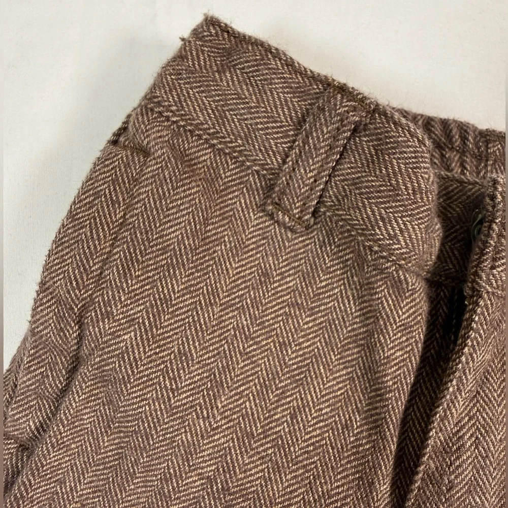 GYMBOREE‎ Baby Brown Herringbone Woven Pants 6-12 Months Classic Tailored Style